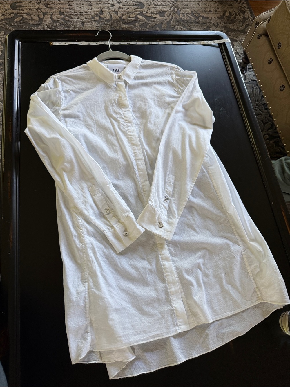 CAbi White Collared Button-Front tunic shirt#5057